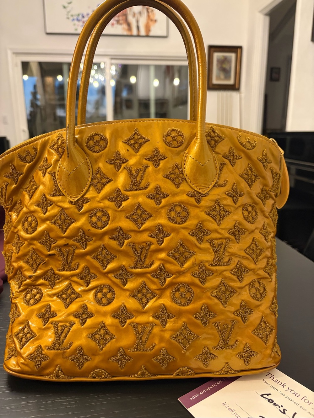 Louis Vuitton Quilted Monogram Tote in Mustard